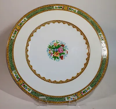 £57.35 • Buy Antique Minton Dinner Plate Cabinet Plate Hand Enameled Green Floral H4199