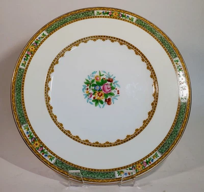 £57.35 • Buy Antique Minton Dinner Plate Cabinet Plate Hand Enameled Green Floral H4199