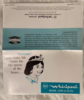 Vintage Whirlpool RCA Home Appliances Mini Catalog Brochure Booklet Guide Ad • $16.58