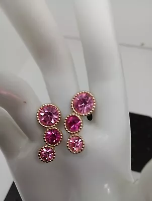 Pink Vintage Sarah Coventry Signed Clip- On Earrings • $7.20