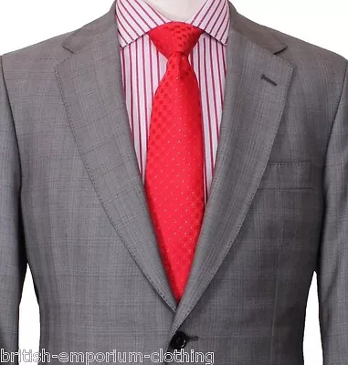 Holland Esquire Grey Checked PURE WOOL Suit UK38 EU48 C38 X W32 NEW + TAGS • £229.99