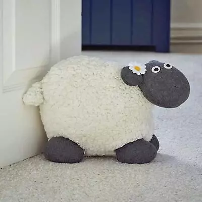 Fabric Weighted Door Stop Indoor Novelty Decorative Woolly Sheep Heavy Stopper • £21.99