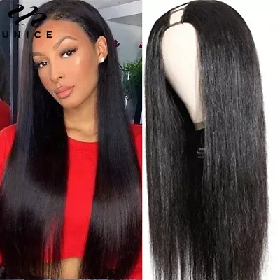 UNice Peruvian Straight U Part Human Hair Wig Glueless Wear And Go Wig For Women • $61.03