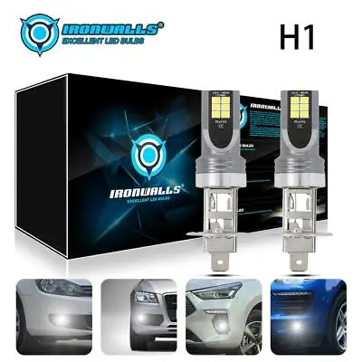 IRONWALLS H1 LED Fog Light Bulbs Kit Super Bright 6500K White Beam 100W 10003LM  • $15.89