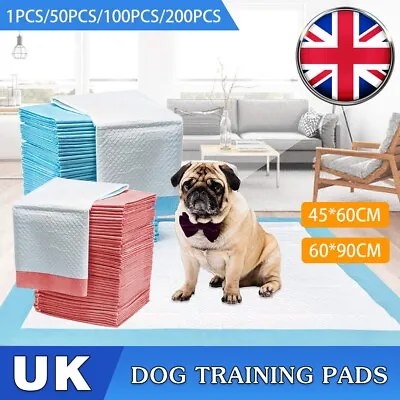 £5.99 • Buy 50 100 200 60x45cm 60x90cm Large Puppy Training Pads Toilet Pee Wee Mats Pet Dog