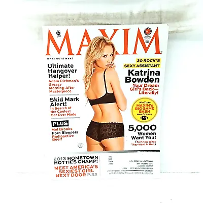 Maxim Magazine January 2013 Katrina Bowden Caity Lotz Kristen Hager • $12.99