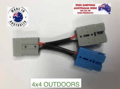 $25.68 • Buy Blue-Grey Anderson Style Plug Connector Double Y Adaptor 8 B&S 59 AMP Auto Cable