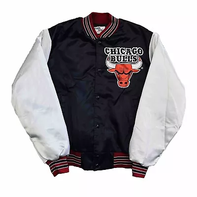 VTG Chicago Bulls Skyline Chalk Line Fanimation Jacket Size LARGE • $149.99