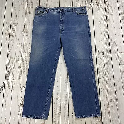 VTG LEVIS ORANGE TAB 509 JEANS MENS 44x32 STRAIGHT LEG MEDIUM WASH BLUE USA MADE • $23.99