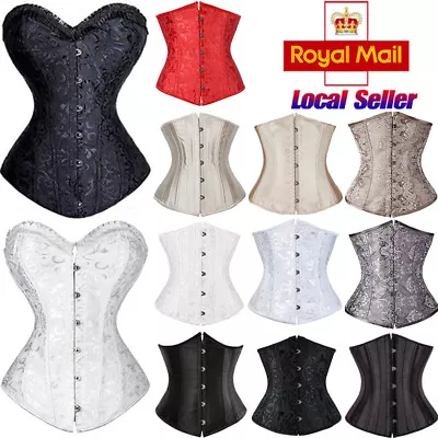 £7.99 • Buy UK Women Waist Training Cinchers Underbust Corset Body Shaper Steel Busk Boned #
