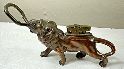 $29.99 • Buy Vintage Brass Bronze Lion Cat Sculpture Table Lighter / Bottle Opener