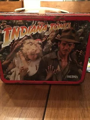 Vintage 1984 Indiana Jones And The Temple Of Doom Metal Lunch Box - No Thermos • $15