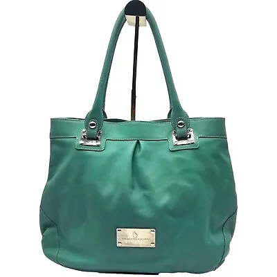 Marco Buggiani Soft Leather Shoulder Bag Tote Blue Green Aqua Turquoise Silver • $34.99