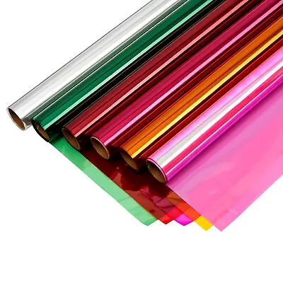 6 Roll Clear Colored Cellophane Wrap Roll For Gift Wrapping 6 Colors 17  X 10' • $18.89
