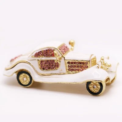 $18.99 • Buy Bejeweled Enameled Storage Trinket Box/Figurine With Rhinestones-Vintage Car