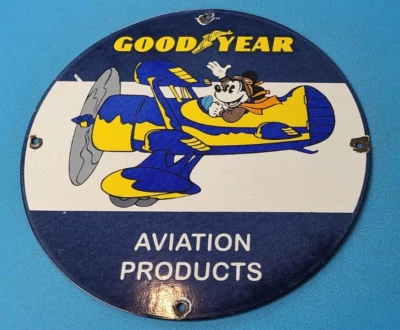 $123.47 • Buy Vintage Goodyear Tires Porcelain Mickey Mouse Gas Service Station Pump Sign