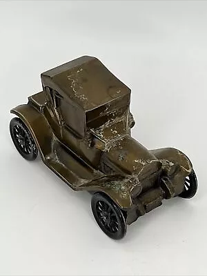 Scarsdale NY National Bank & Trust Co Brass Antique Car Coin Bank 1915 Vintage • $12