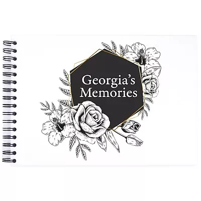 Personalised Black Rose Design A3/A4/A5 Scrapbook Photo Album Guestbook Gift • £8.99