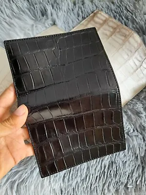 Black Genuine Alligator Crocodile Leather Skin Men's Bifold Wallet Credit Card • $98.98