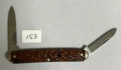 Vintage Shapleigh Hardware Dual Blade Brown Folding Pocket Knife (#153) • $45