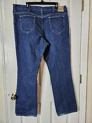 Vintage Lee MR Mens Denim Blue Jeans Straight 38x32 Union Made In US 90s 80s • $17.48