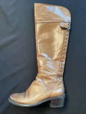 VINCE CAMUTO Vc-Bollo2 Wm's 5.5 Suntan Leather Over The Knee Studded Boots • $24.99