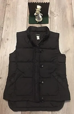 J. CREW Black Down Snap & Zip Up Puffer Vest - XS Minimal Wear  • $35.99