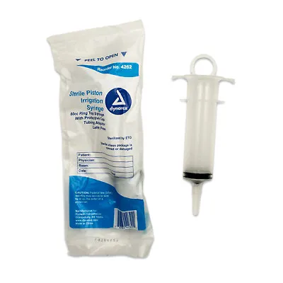 60ml Sterile Piston Irrigation Syringe With Protector Cap #4262 30%OFF & • $7.99