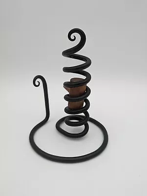 Spiral Courting Candle Holder Adjustable Candlestick 1/4  Thick Metal A Reynolds • $14.99