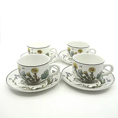 BOTANICA By VILLEROY & BOCH 4 Sets Of Cups & Saucers 2 3/8  Tussilago Farfara • $125