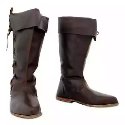 Long Leather Boots Medieval Renaissance Shoes LARP Pirate COSPLA • £84.48
