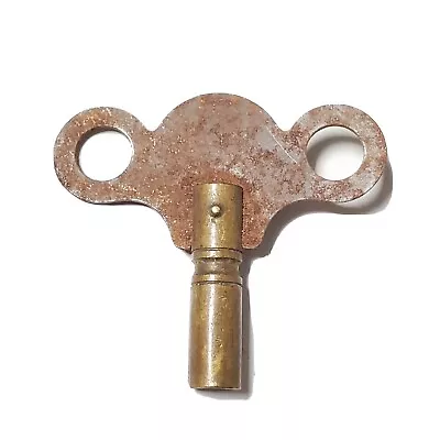 Vintage Brass Steel 3.5mm Square Bit Grandfather Mantel Clock Winding Key 1 5/8  • $9.44