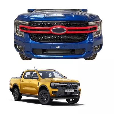 Unpaint Line Front Grille Trim Cover Fits Ford Ranger Wildtrak XLT 2023 - 2024 • $183.68