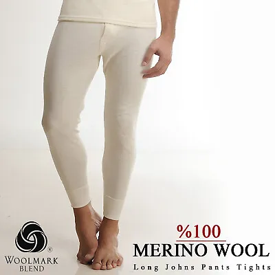 %100 Merino Wool Long Johns Pants High Waist Thermal Warm Trousers Men Women • $53.45