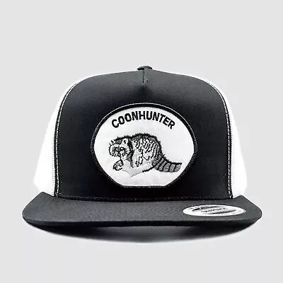 Coonhunter Hunting Trucker Hat Racoon Southern Hunter Patch Black Yupoong 6006 • $39.95