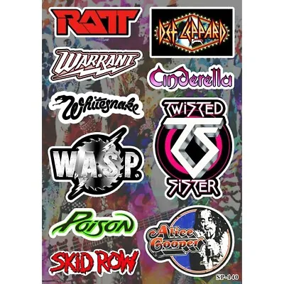 Heavy Metal Sticker Pack | Ratt Whitesnake Def Leppard WASP Alice Cooper Poison • $6.99