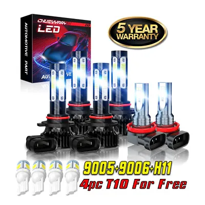 For Toyota Corolla 2009-2016 6x LED Headlight High Low Fog Light Bulbs Combo Kit • $51.38