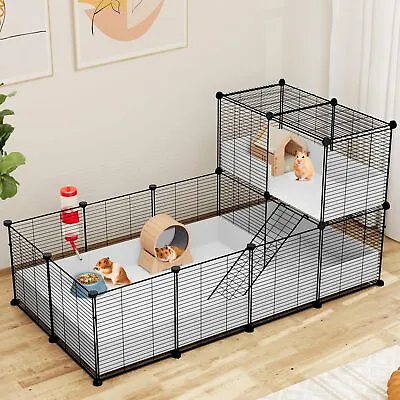 Guinea Pig Cage Indoor C&C Small Animal Cage With Waterproof Plastic Liner • $65.96