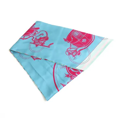 Auth HERMES Maxi Twilly Scarf Blue/Multicolor Silk - A0283 • $168