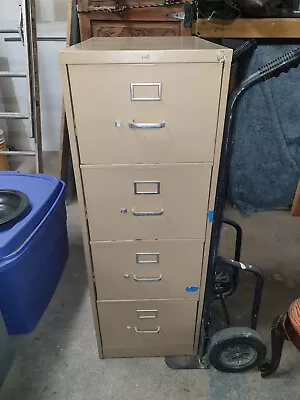 HON Beige 4 Drawer Vertical Locking File Cabinet- Legal Size • $50