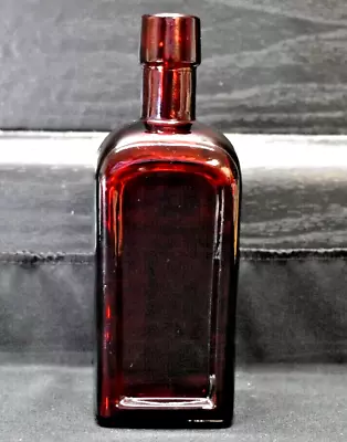 Vintage Wheaton Glass Co. - Ruby Red 5  Square Sided Glass Bottle (272) • $12.99