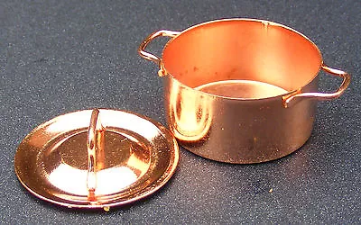 Large Copper Casserole Pot Tumdee 1:12 Scale Dolls House Miniature Food 2059 • $4.20