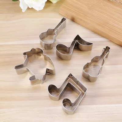  5 Pcs Stainless Steel Cookie Cutters Creative Musical Instrument Note Cutting • $8.60