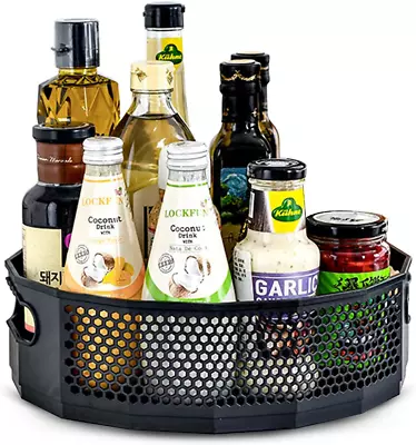 Fyfjur Lazy Susan Turntable Condiment Holder Honeycomb Shape Rotating Rack Ro • £12.94