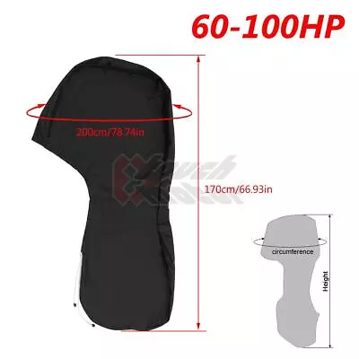 60-100HP 420D Tough Full Outboard Boat Motor Engine Cover Dust Rain Protection • $46.19