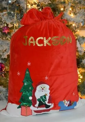 £7.99 • Buy Personalised  Red Plush Deluxe Velvet Santa Father Christmas Sack 70X50cm