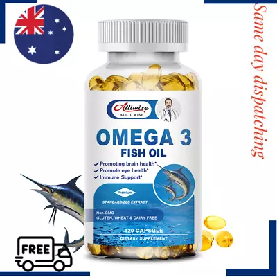 Omega 3 Fish Oil Capsules Triple Strength 3600mg EPA & DHA Eye Joint Support • $21.85