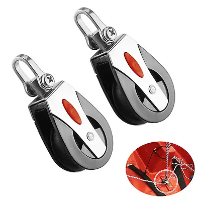 2x Single Pulleys Sailboat Bearing Block Rope Runner Marine Boat Hardware Parts • $38.17