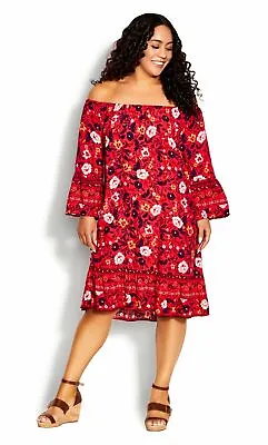 $15 • Buy Loralette By City Chic Womens Plus Size Midi Dress 3/4 Sleeves - Pink Floral