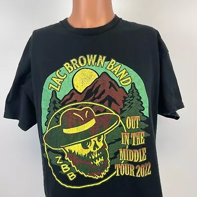 Zac Brown Band Out In The Middle Tour Double Sided T Shirt 2022 Country Music L • $20.99